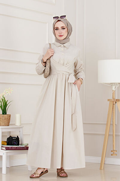 Sevitli Tesettür Elbise