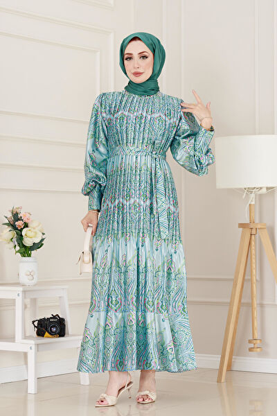 Sevitli Tesettür Elbise