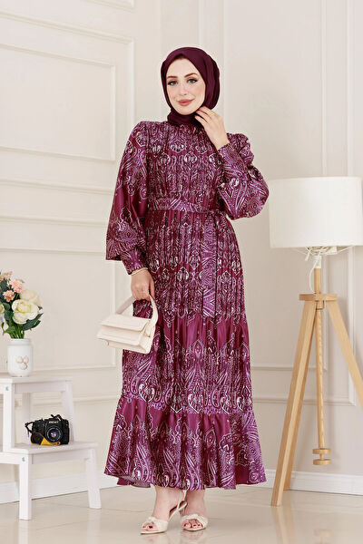 Sevitli Tesettür Elbise