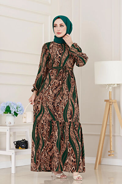 Sevitli Tesettür Elbise