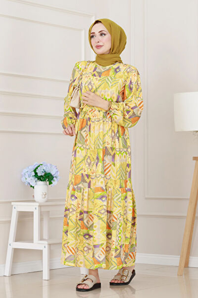 Sevitli Tesettür Elbise