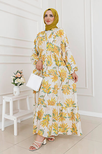 Sevitli Tesettür Elbise