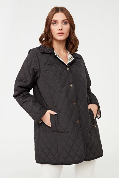 Desen Triko Kadın Kaban