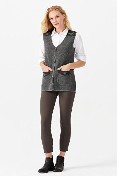 Desen Triko Kadın Yelek