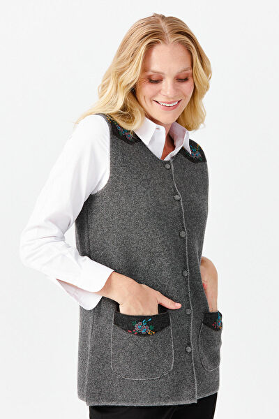 Desen Triko Kadın Yelek