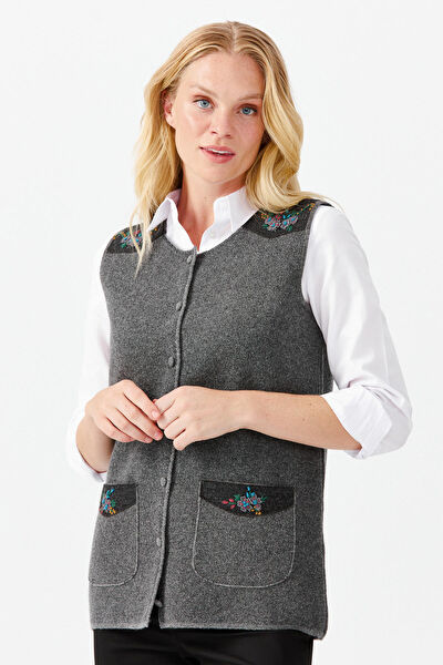 Desen Triko Kadın Yelek