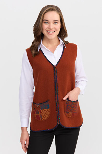 Desen Triko Kadın Yelek