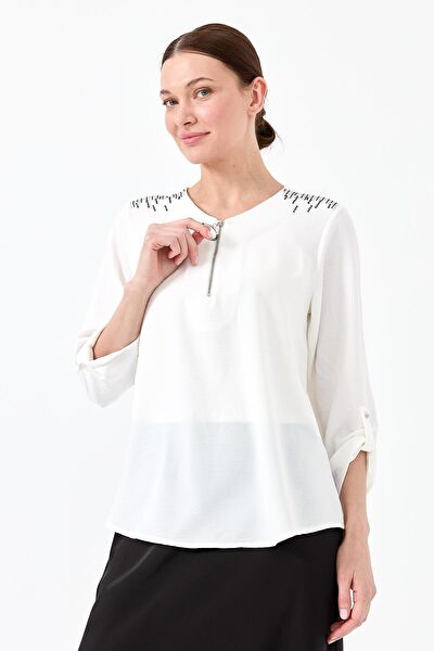 Desen Triko Kadın Bluz