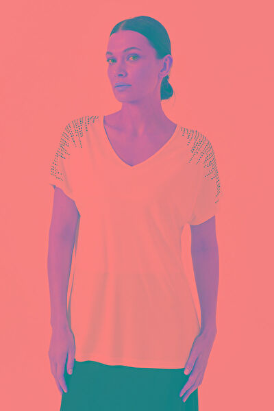 Desen Triko Kadın Tişört