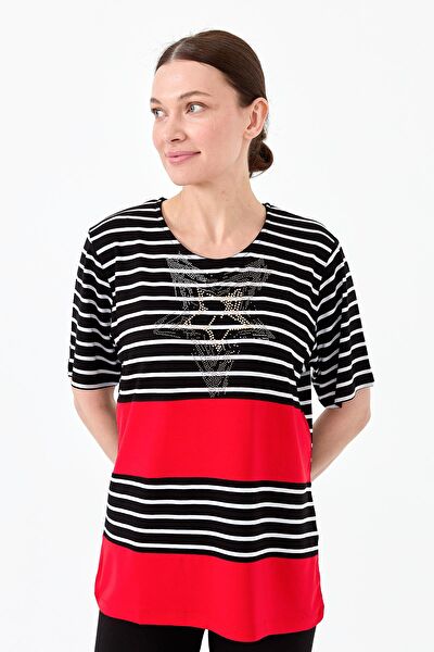 Desen Triko Kadın Tişört