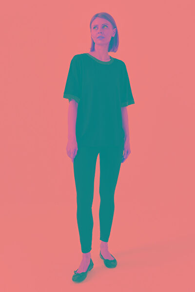 Desen Triko Kadın Tişört