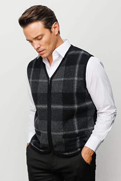 Desen Triko Erkek Yelek