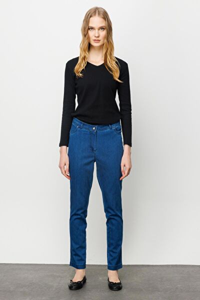 Desen Triko Kadın Jeans