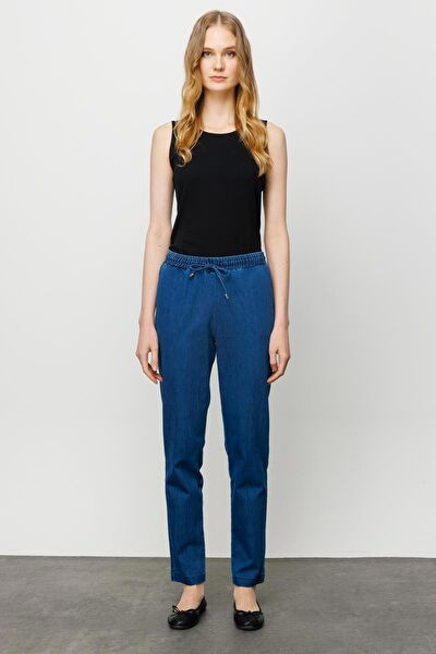 Desen Triko Kadın Jeans