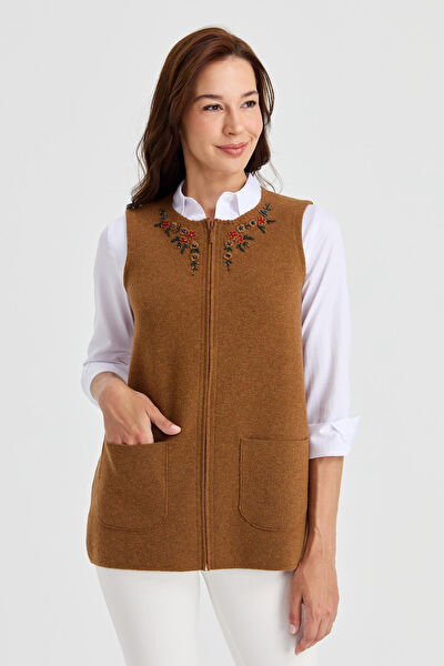 Desen Triko Kadın Yelek