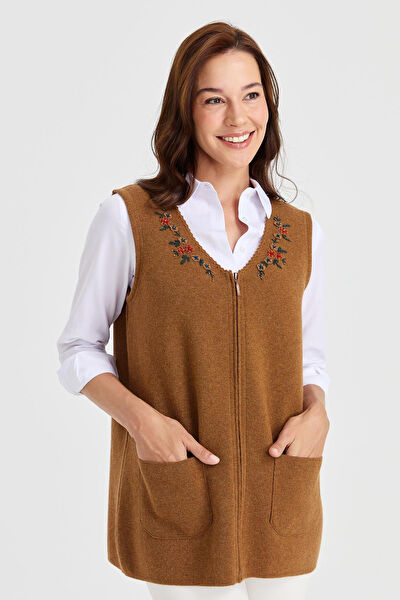 Desen Triko Kadın Yelek