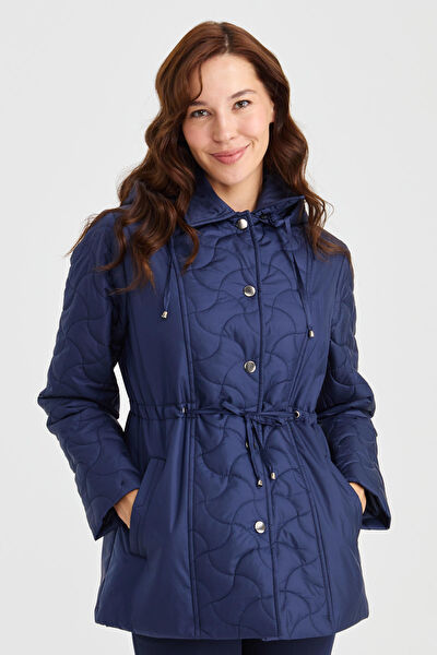 Desen Triko Kadın Kaban