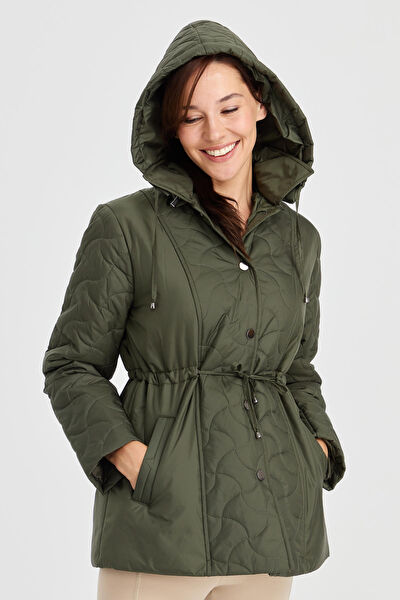 Desen Triko Kadın Kaban