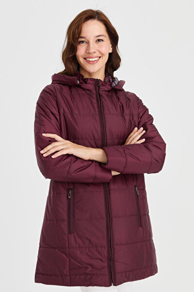 Desen Triko Kadın Kaban