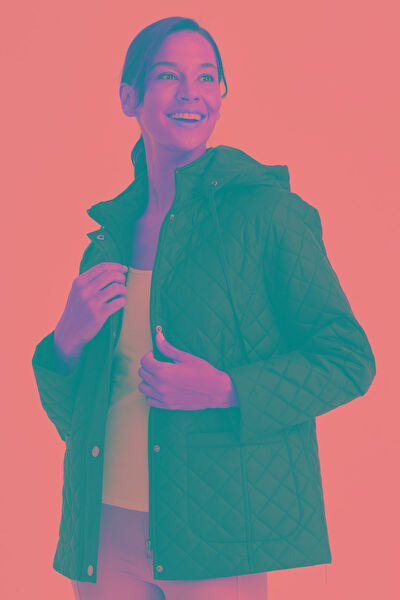 Desen Triko Kadın Kaban