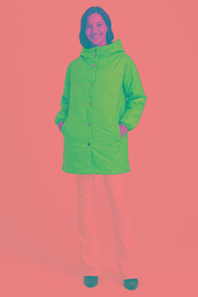 Desen Triko Kadın Kaban