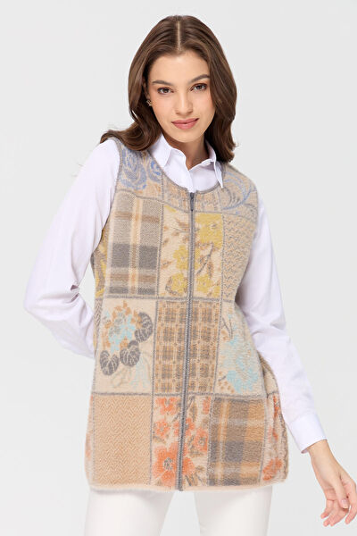 Desen Triko Kadın Yelek