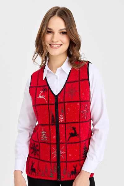 Desen Triko Kadın Yelek