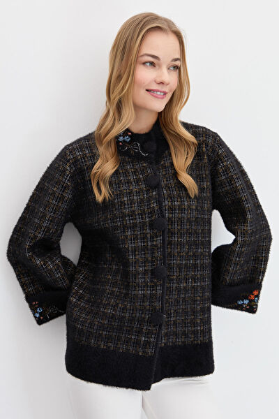 Desen Triko Kadın Ceket