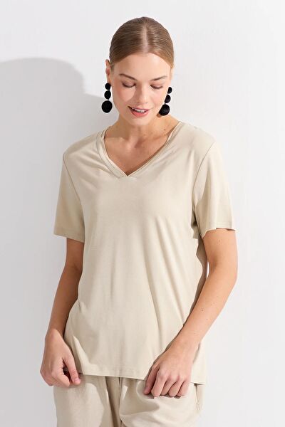 Desen Triko Kadın Tişört