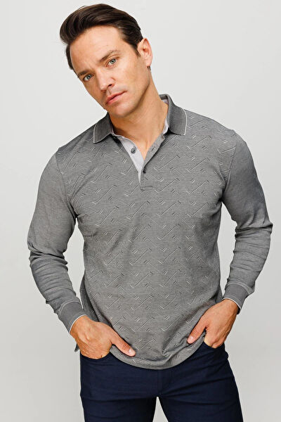 Desen Triko Erkek Sweatshirt