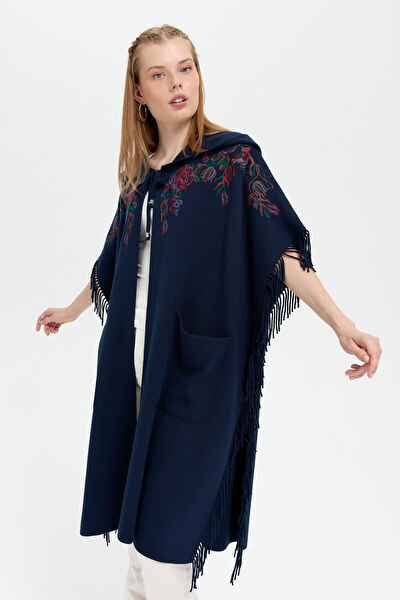 Desen Triko Kadın Panço