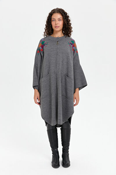 Desen Triko Kadın Panço