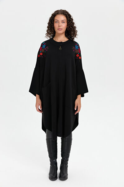 Desen Triko Kadın Panço