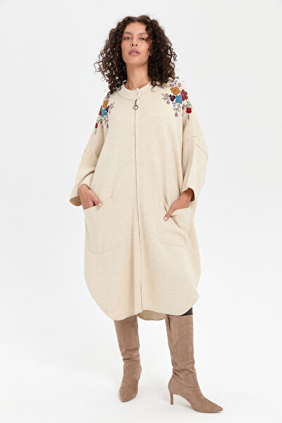 Desen Triko Kadın Panço