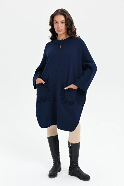 Desen Triko Kadın Panço