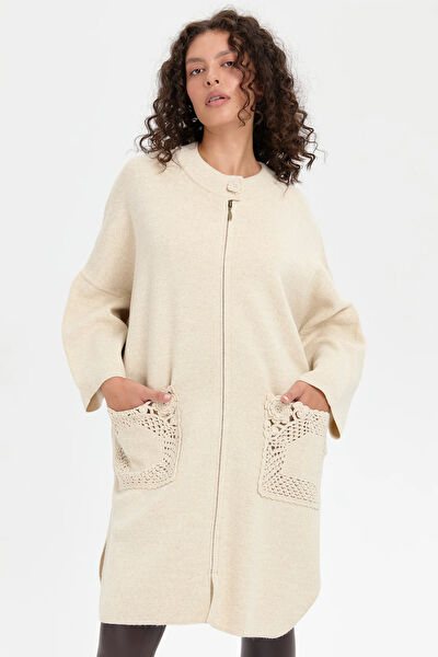 Desen Triko Kadın Panço