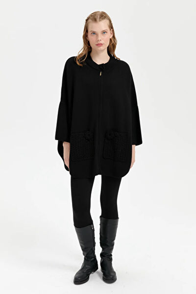 Desen Triko Kadın Panço