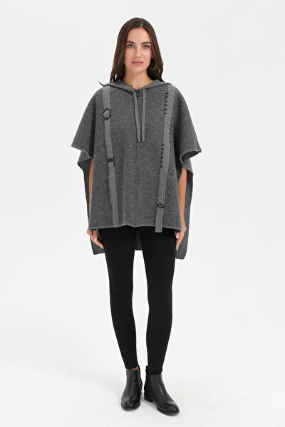 Desen Triko Kadın Panço