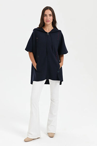 Desen Triko Kadın Panço