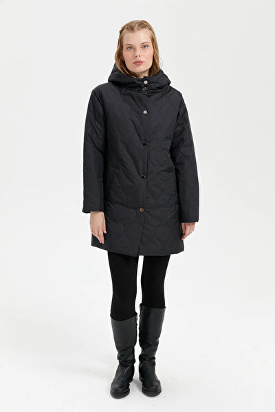 Desen Triko Kadın Kaban