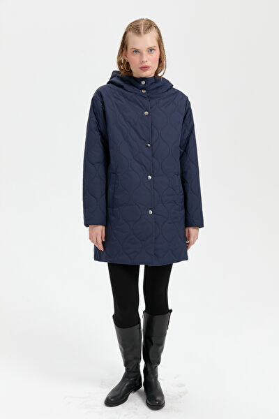 Desen Triko Kadın Kaban