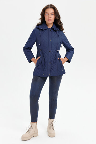 Desen Triko Kadın Mont