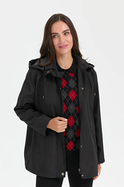 Desen Triko Kadın Kaban