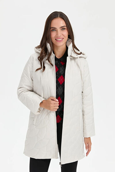 Desen Triko Kadın Kaban