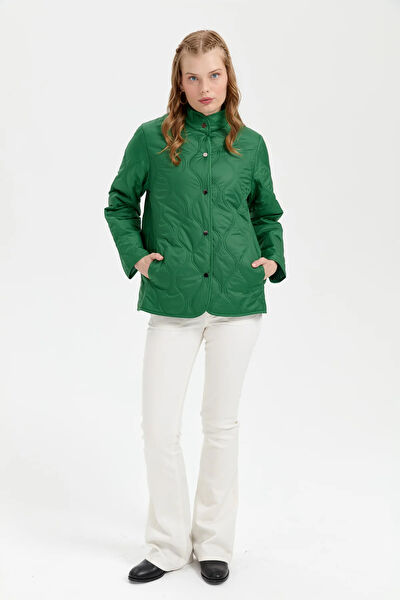 Desen Triko Kadın Kaban