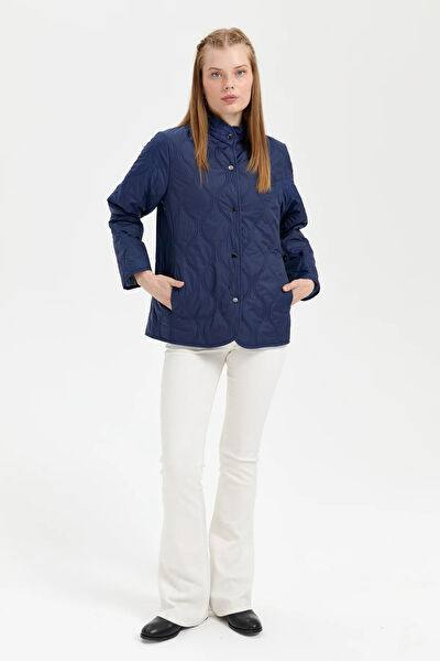 Desen Triko Kadın Kaban