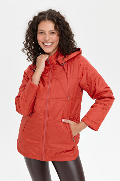 Desen Triko Kadın Mont