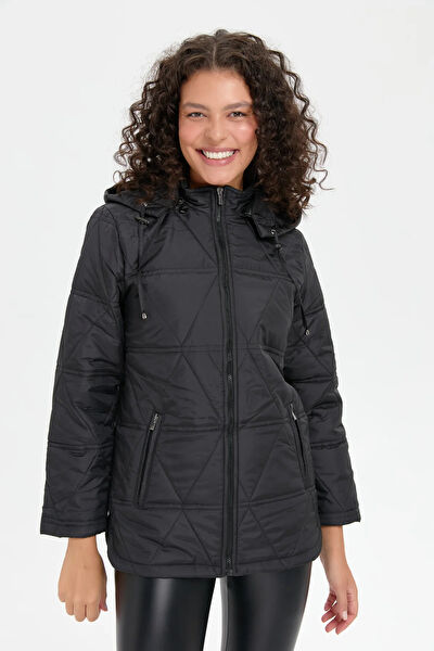 Desen Triko Kadın Mont