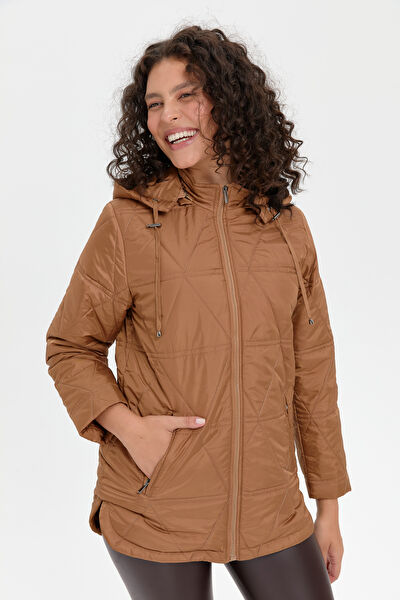 Desen Triko Kadın Mont