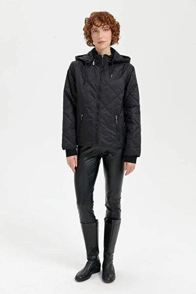 Desen Triko Kadın Mont